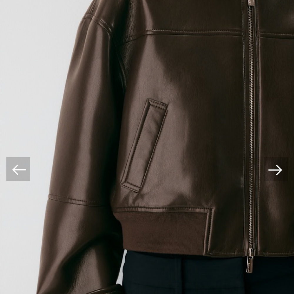 Babaton Dark Brown Leather Jacket - NWT - Still in stores! - Picture 2 of 4